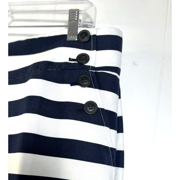 Halogen x Atlantic Pacific Blue White Nautical Stripe Sailor Pants Sz 16 Stretch - Picture 7 of 12